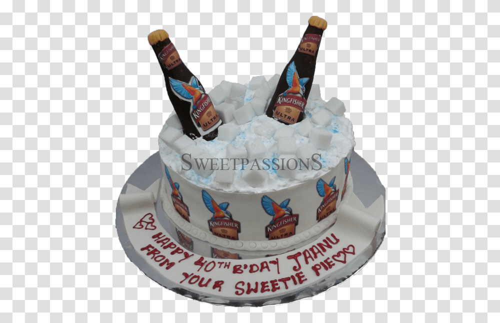Kingfisher Ultra Bottles Cake Kingfisher Beer Birthday Cake, Dessert, Food, Alcohol, Beverage Transparent Png