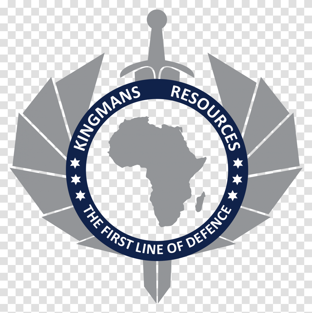 Kingmans Resources First Line Of Defence African Union, Logo, Symbol, Trademark, Armor Transparent Png