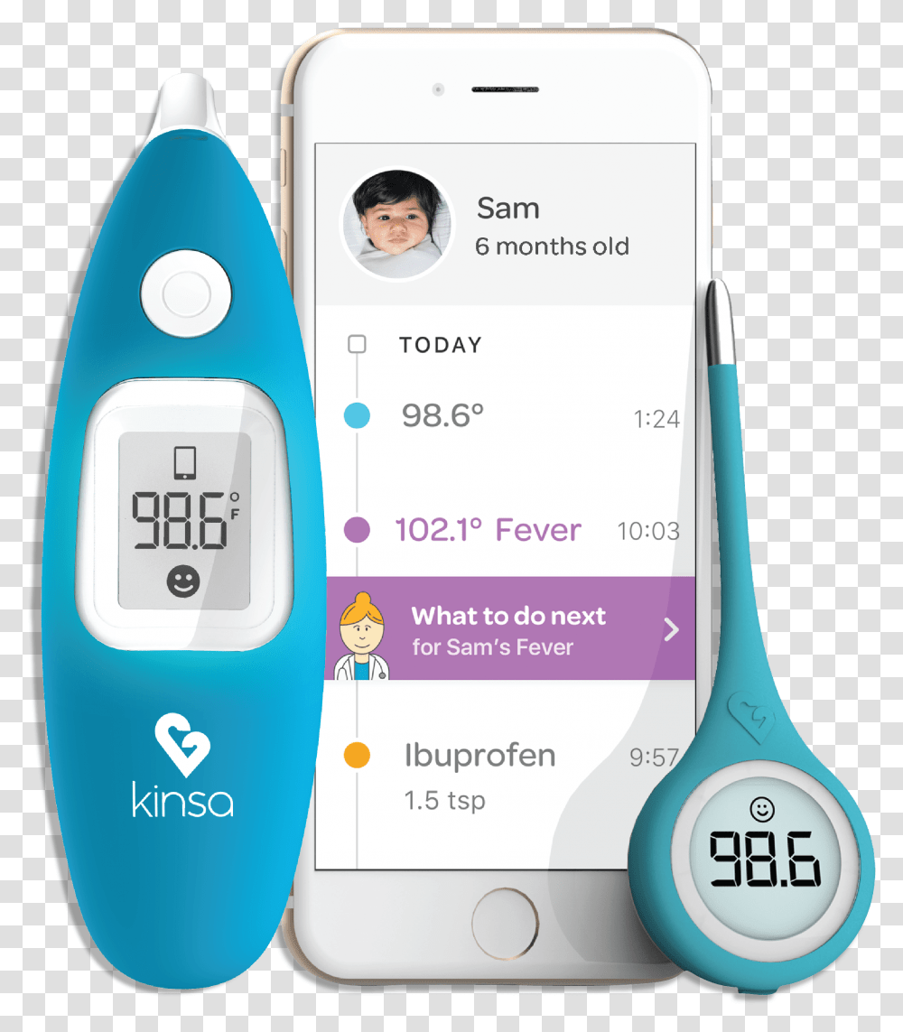 Kinsa Iphone Thermometers 01 Kinsa Thermometer, Mobile Phone, Electronics, Cell Phone, Person Transparent Png