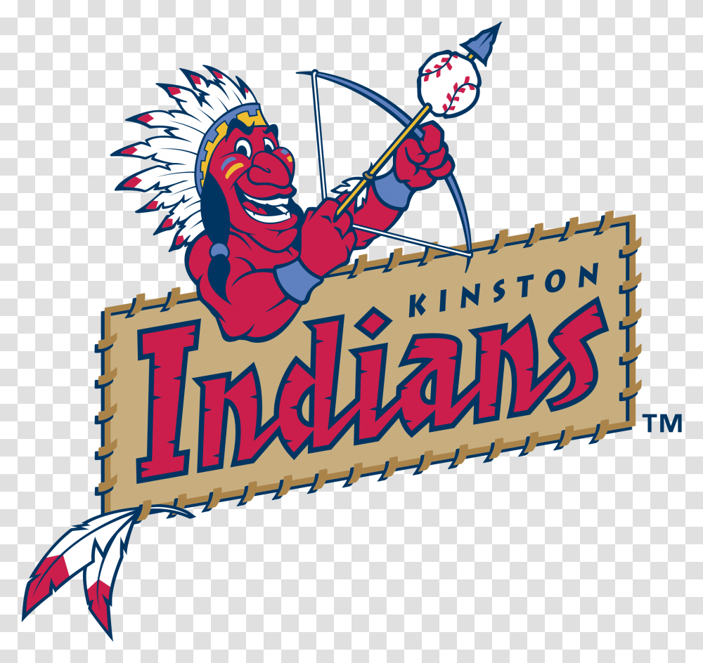 Kinston Indians Logo Cartoon, Text, Leisure Activities, Adventure, Outdoors Transparent Png