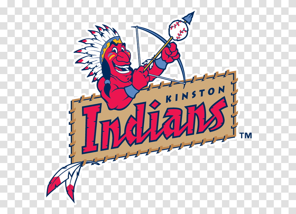 Kinston Indians Primary Logo Indian Mascot Baseball Team, Crowd, Text, Leisure Activities, Parade Transparent Png
