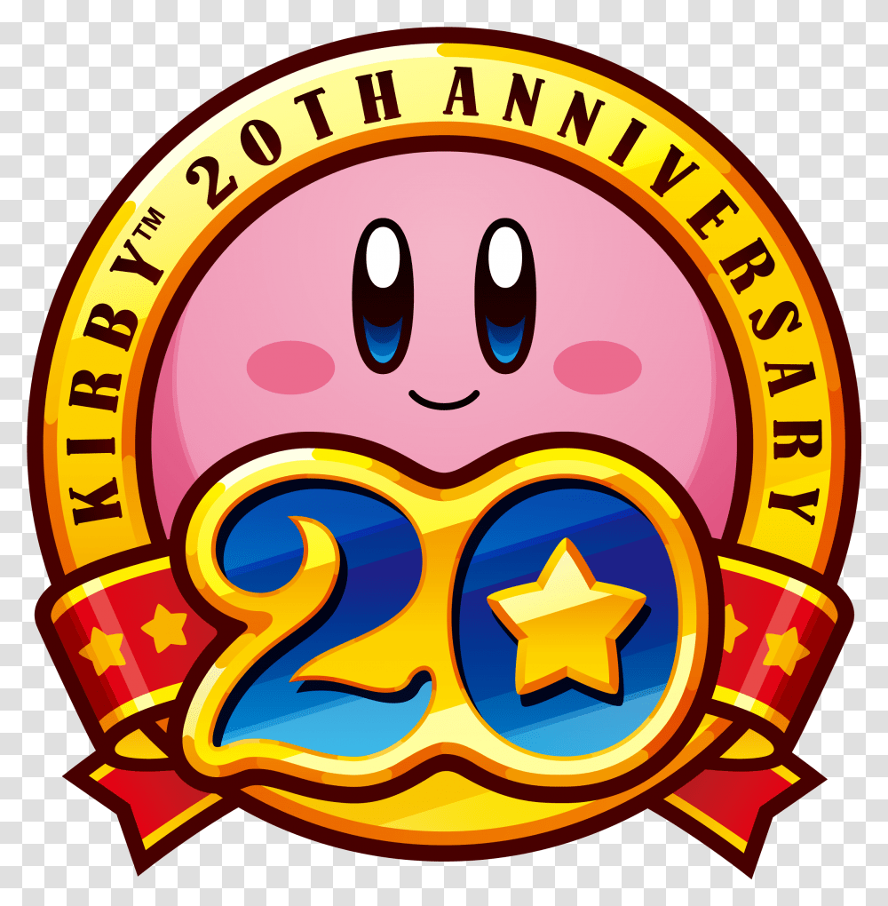 Kirby Air Ride Kirby 20th Anniversary Logo, Label, Trademark Transparent Png