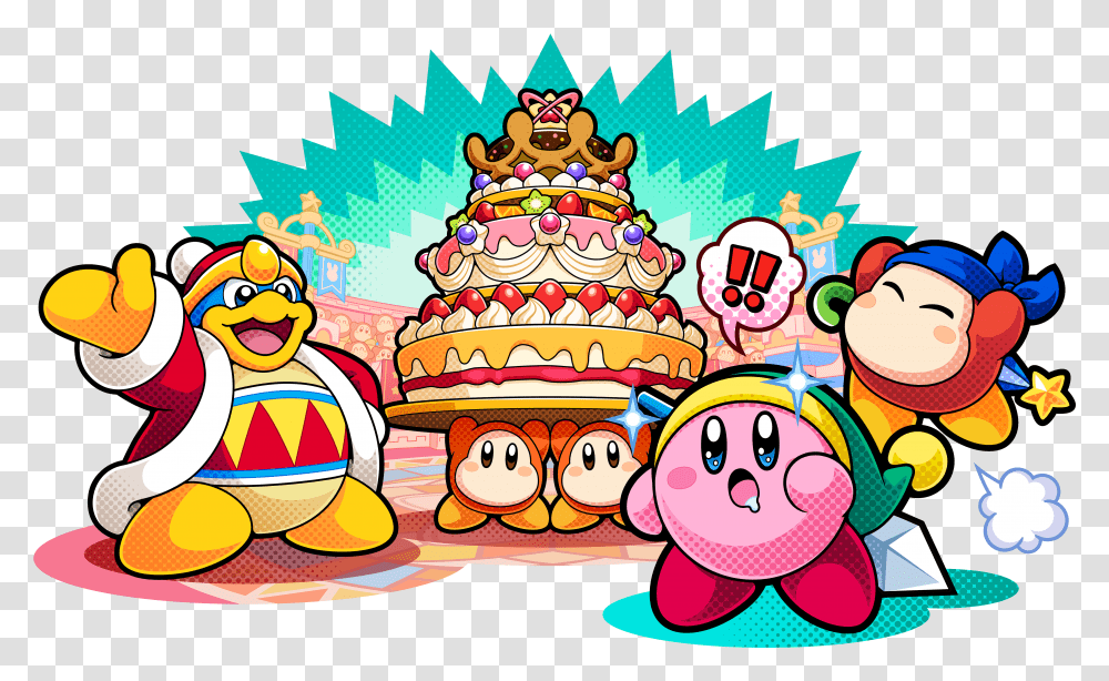 Kirby Battle Royale Cake, Crowd, Doodle, Drawing Transparent Png