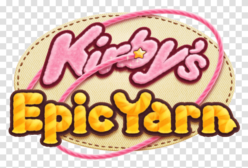Kirby Epic Yarn Logo Epic Yarn Logo, Birthday Cake, Dessert, Food, Sweets Transparent Png