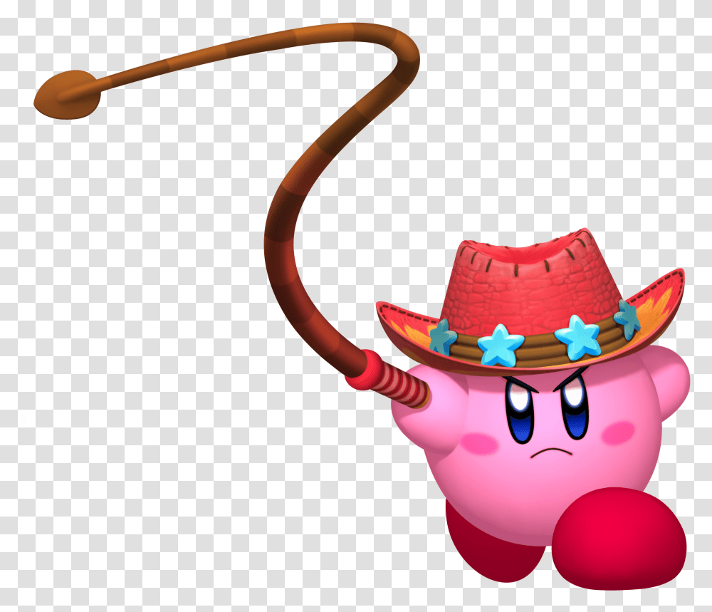 Kirby Holding A Whip Fire Kirby Return To Dreamland, Clothing, Apparel, Hat, Cowboy Hat Transparent Png