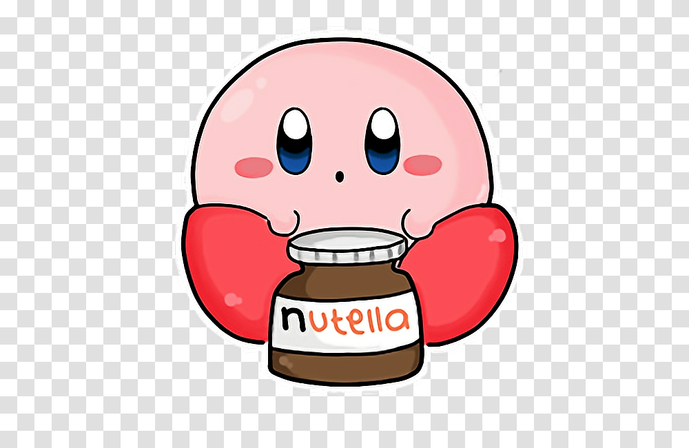 Kirby Kawaii Cute Nutella, Label, Food, Jam Transparent Png