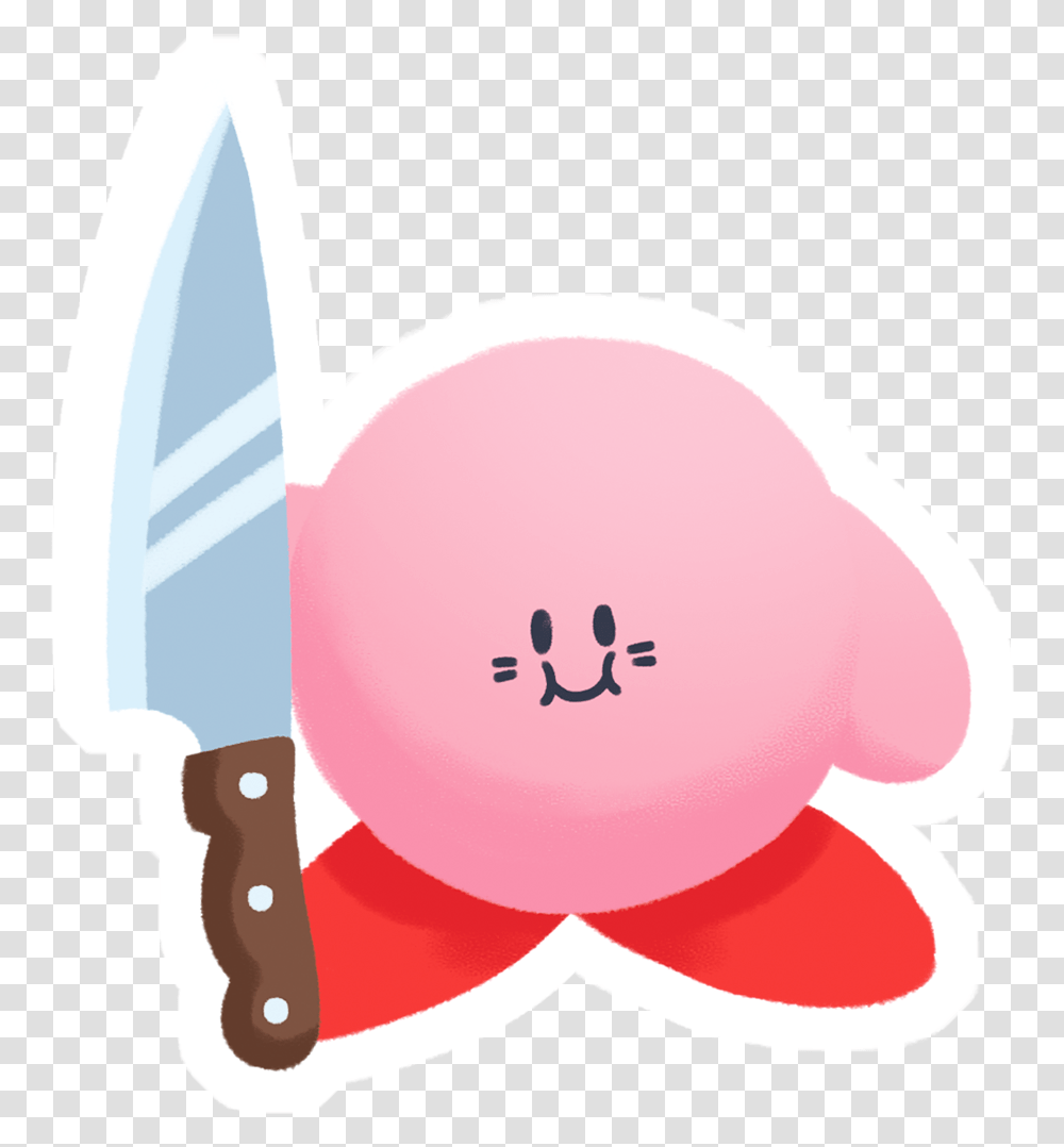 Kirby Kirby With A Knife, Cream, Dessert, Food, Creme Transparent Png