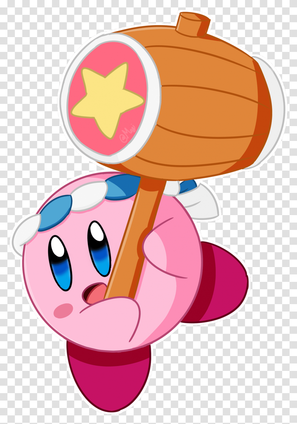 Kirby Kirby With Hammer, Rattle Transparent Png