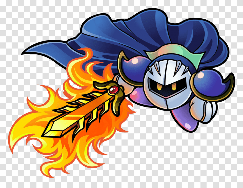 Kirby Super Star Meta Knight, Fire, Dragon, Flame Transparent Png