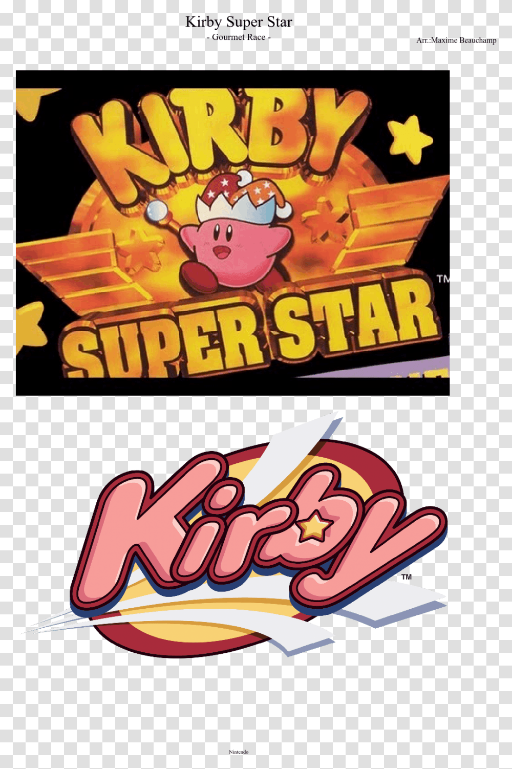 Kirby Super Star Sheet Music Composed By Arr Kirby Super Kirby Right Back At Ya Title, Dynamite, Bomb, Weapon, Weaponry Transparent Png