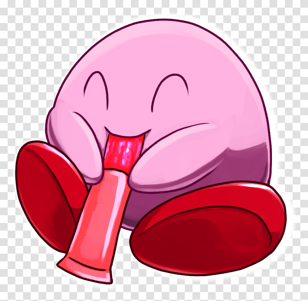Kirby With A Popsicle, Sweets, Food, Confectionery, Helmet Transparent Png