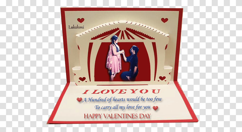 Kirigami Pop Up Valentines Day, Person, Human, Poster, Advertisement Transparent Png