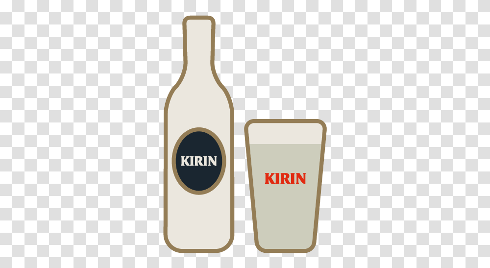 Kirin Glass Bottle, Beverage, Label, Alcohol Transparent Png