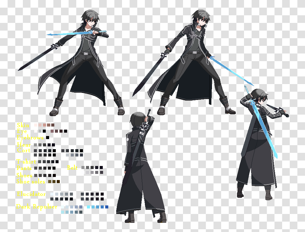 Kirito Sprite, Ninja, Person, Duel Transparent Png