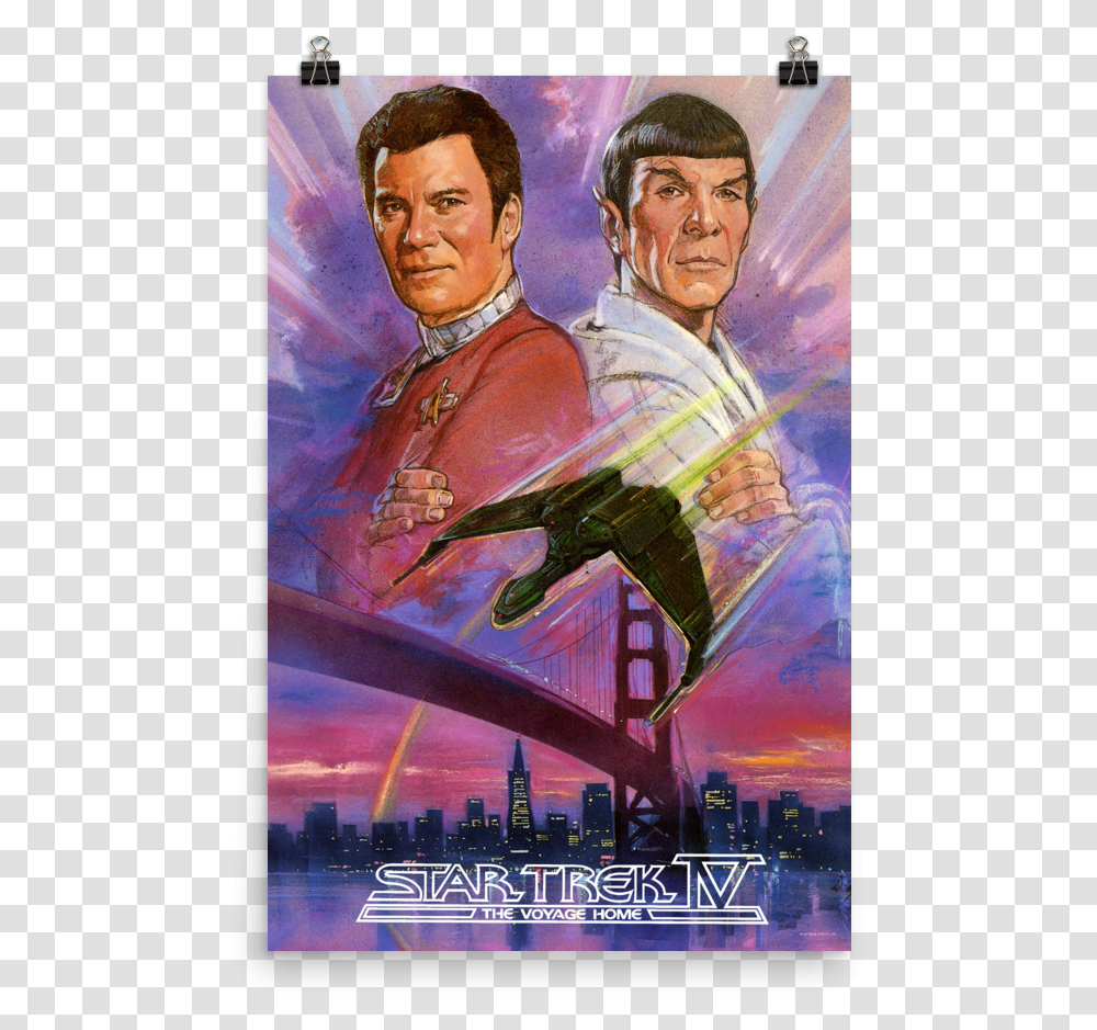 Kirk Spock Premium Satin Poster Star Trek Iv The Voyage Home Vhs, Advertisement, Person, Collage, Art Transparent Png