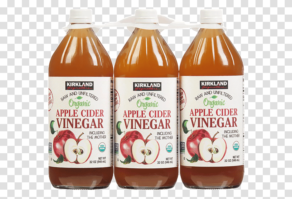 Kirkland Signature Organic Apple Cider Vinegar, Juice, Beverage, Orange Juice, Plant Transparent Png