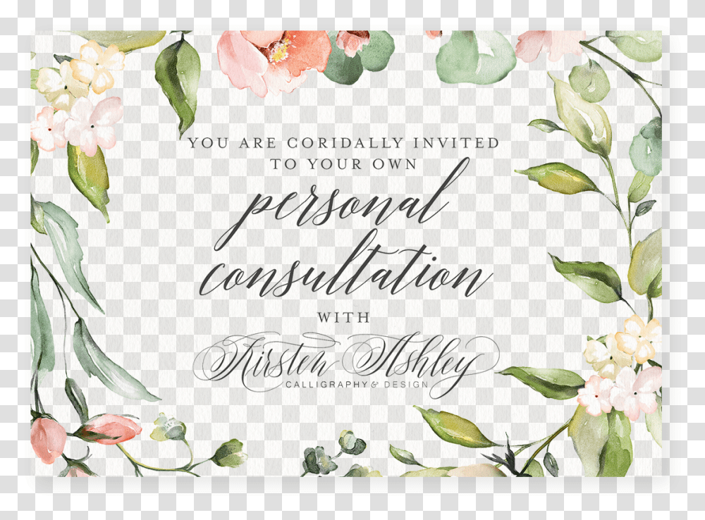 Kirsten Ashley Calligraphy Amp Design Invitation Calligraphy, Plant, Handwriting, Mail Transparent Png
