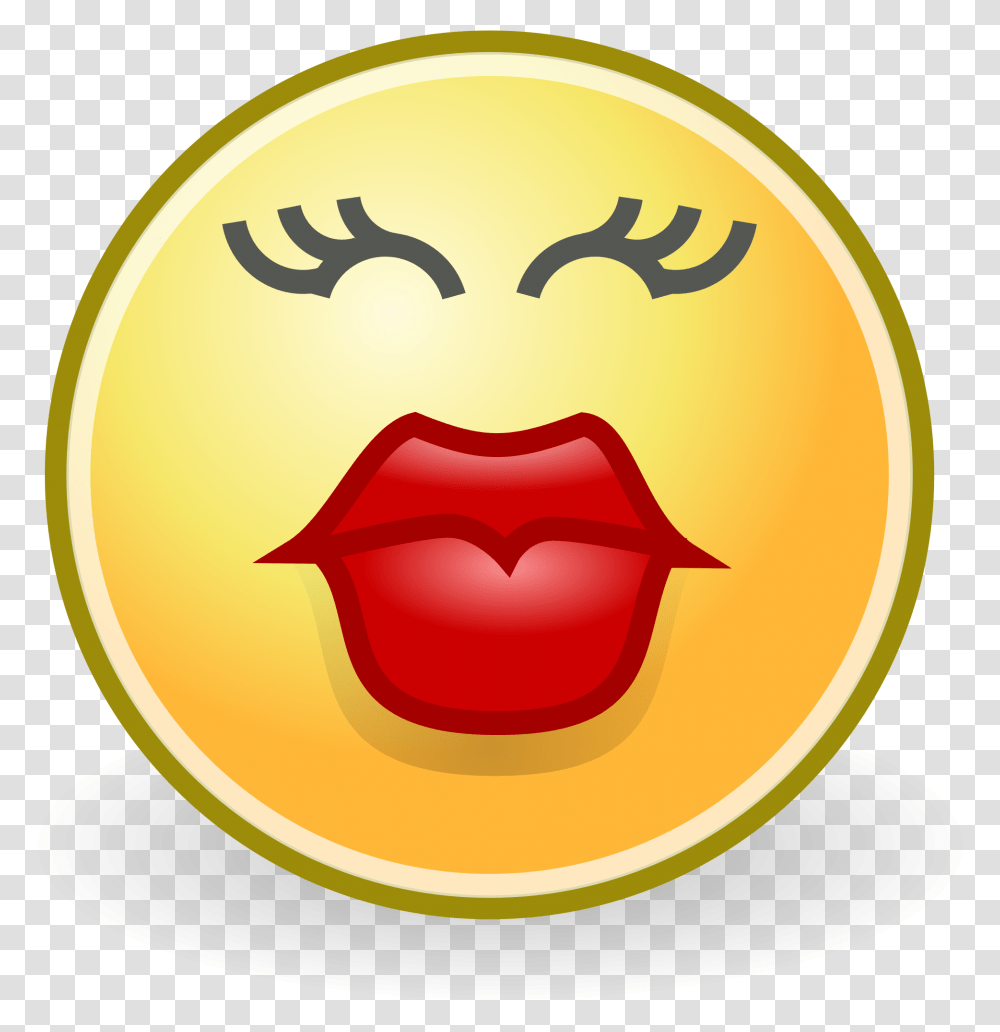 Kiss Clipart Small Kiss Face, Label, Mouth, Food Transparent Png