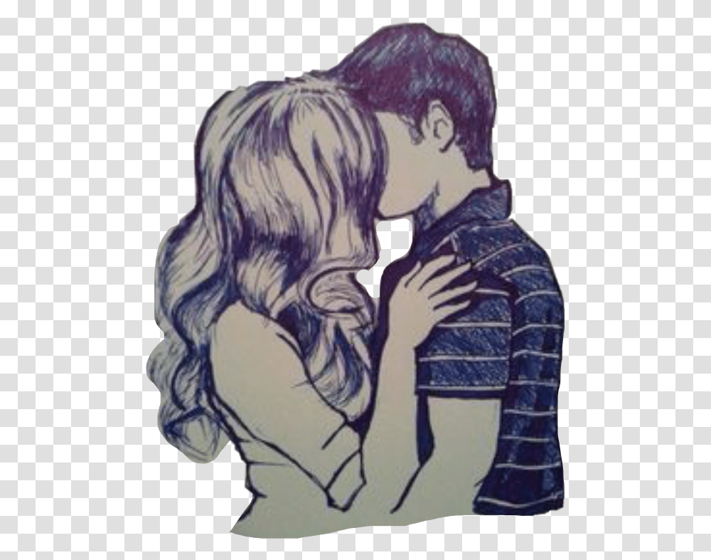Kiss Kissing Couple Couples Love Crush Cute Sketch Of Two Best Friends Girls, Skin, Person, Head, Drawing Transparent Png
