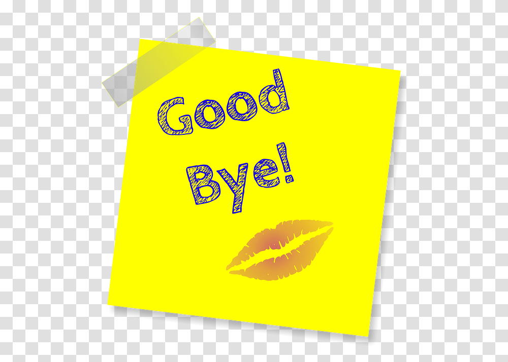 Kiss Lips Good Bye Yellow Note Sign Sticker Happy Father's Day Jokes, Paper, Bag Transparent Png