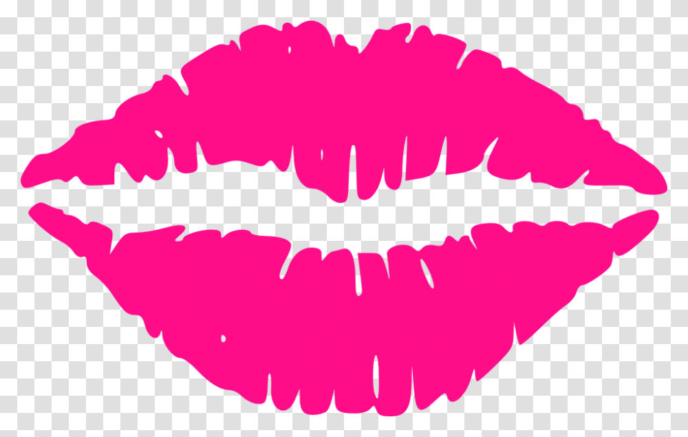 Kiss Lips Hot Pink Kissing Female Woman Girl Lips Clip Art, Mouth, Lipstick Transparent Png
