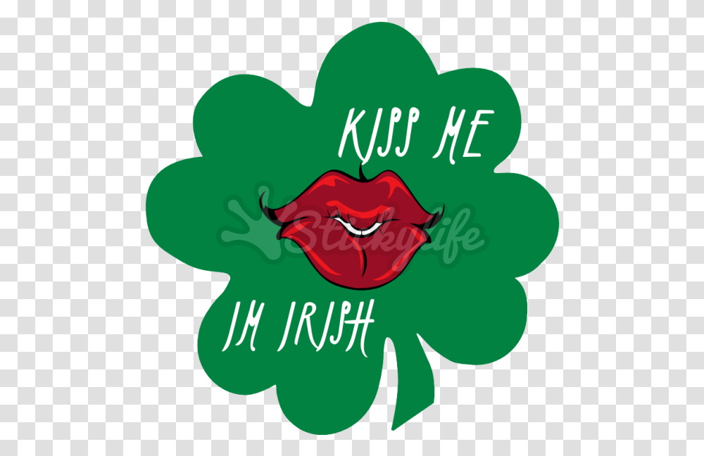 Kiss Me Im Irish Decal Illustration, Plant, Flower, Green Transparent Png