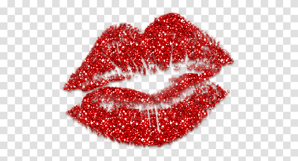 Kisses Clipart Glitter Red Glitter Lips Clipart, Light, Fruit, Plant, Food Transparent Png