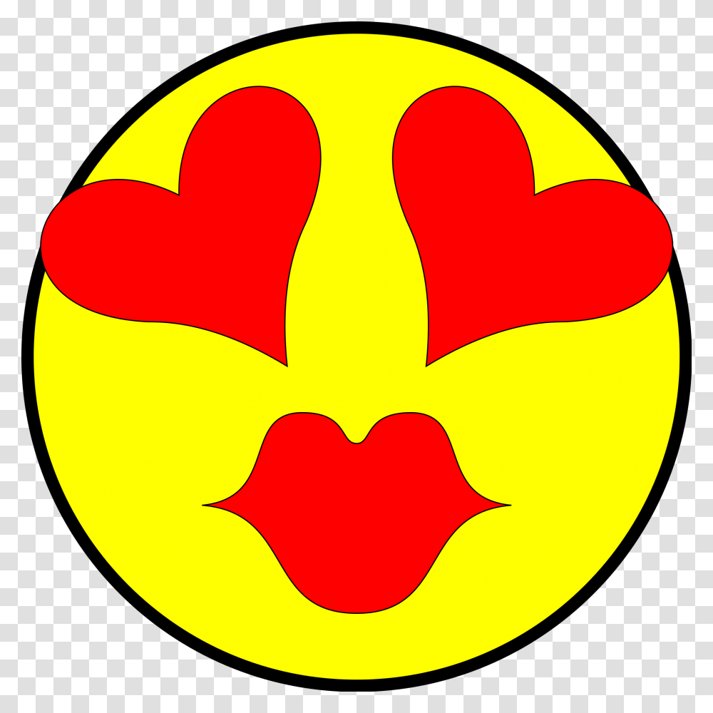 Kissing Smiley, Heart, Pac Man Transparent Png