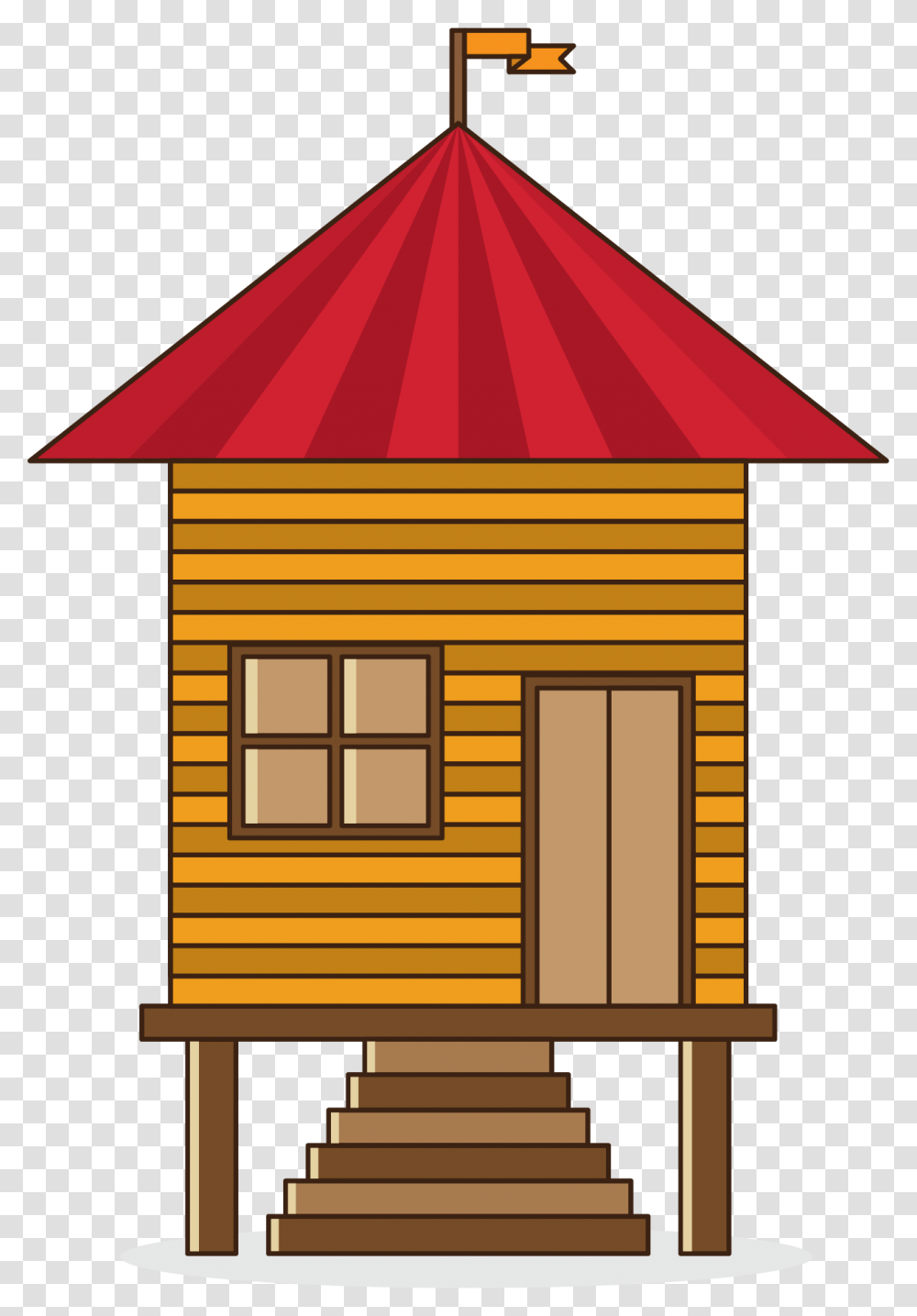 Kisspng Cartoon Clip Art Red Roof Forest Hut Clip Art, Housing, Building, Cabin, House Transparent Png