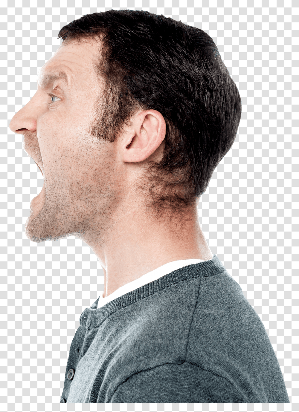 Kisspng Stock Photography Screaming Royalty Free Screaming Screaming Person Side View, Neck, Hair, Human, Head Transparent Png
