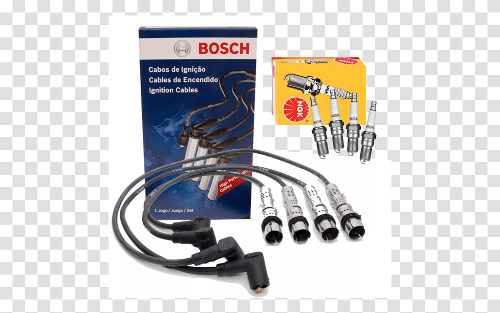 Kit Cabos Velas Fox Gol G4 G5 Voyage Bosch Car Service, Electrical Device, Adapter, Fuse, Wiring Transparent Png