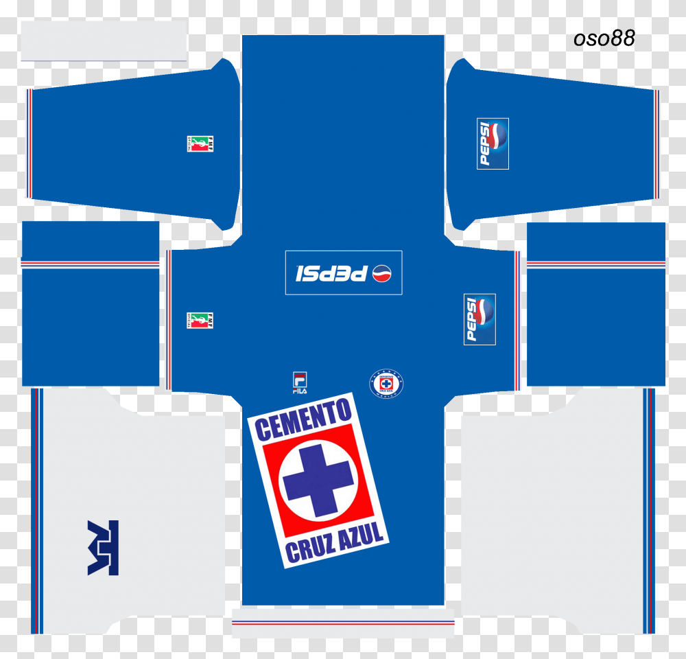 Kit Cruz Azul Dream League Soccer, Label, Diagram Transparent Png