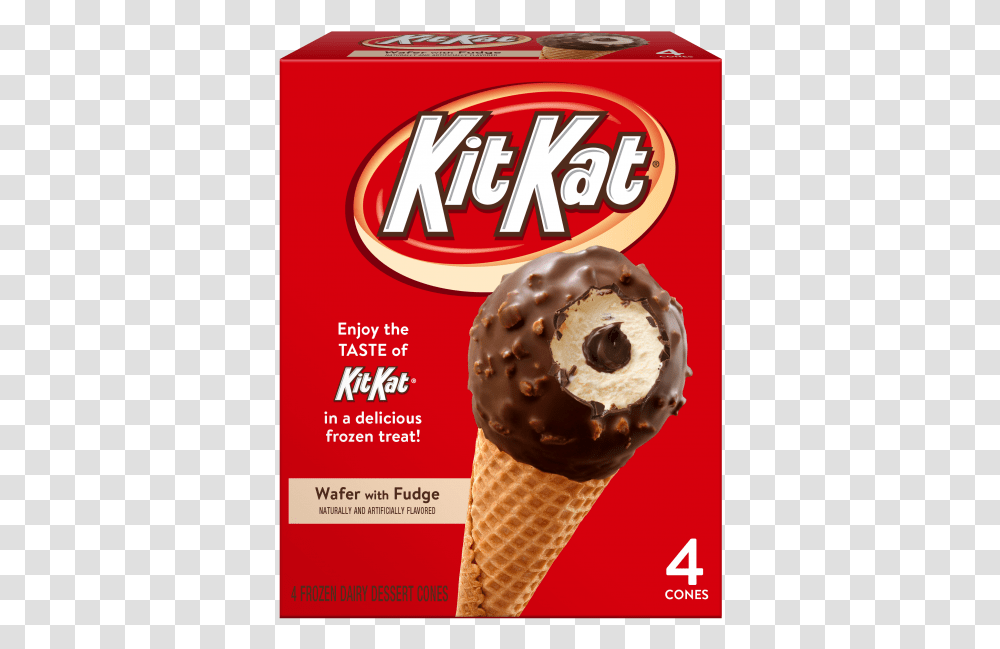 Kit Kat Ice Cream Cones, Dessert, Food, Creme, Pastry Transparent Png