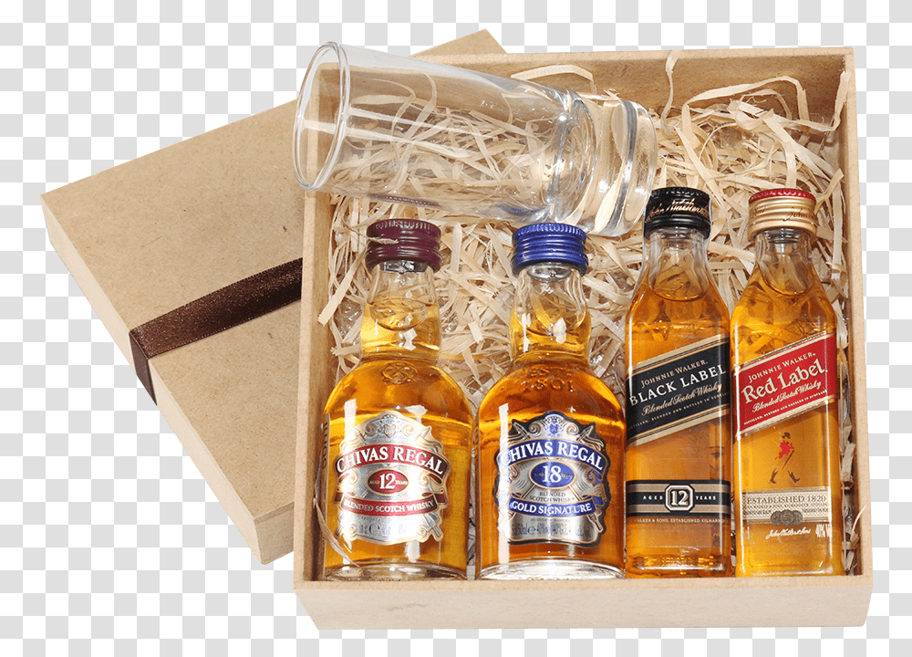 Kit Mini 4 Whiskys 3252 Glass Bottle, Liquor, Alcohol, Beverage, Drink Transparent Png