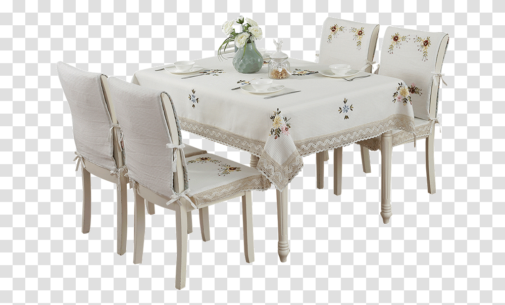 Kitchen Amp Dining Room Table, Tablecloth, Chair, Furniture, Tabletop Transparent Png