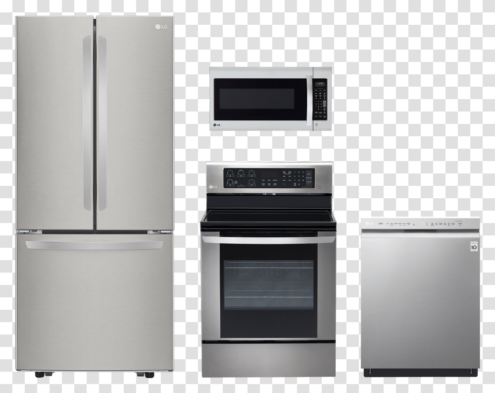 Kitchen Appliance Sets, Refrigerator, Oven, Microwave, Laptop Transparent Png
