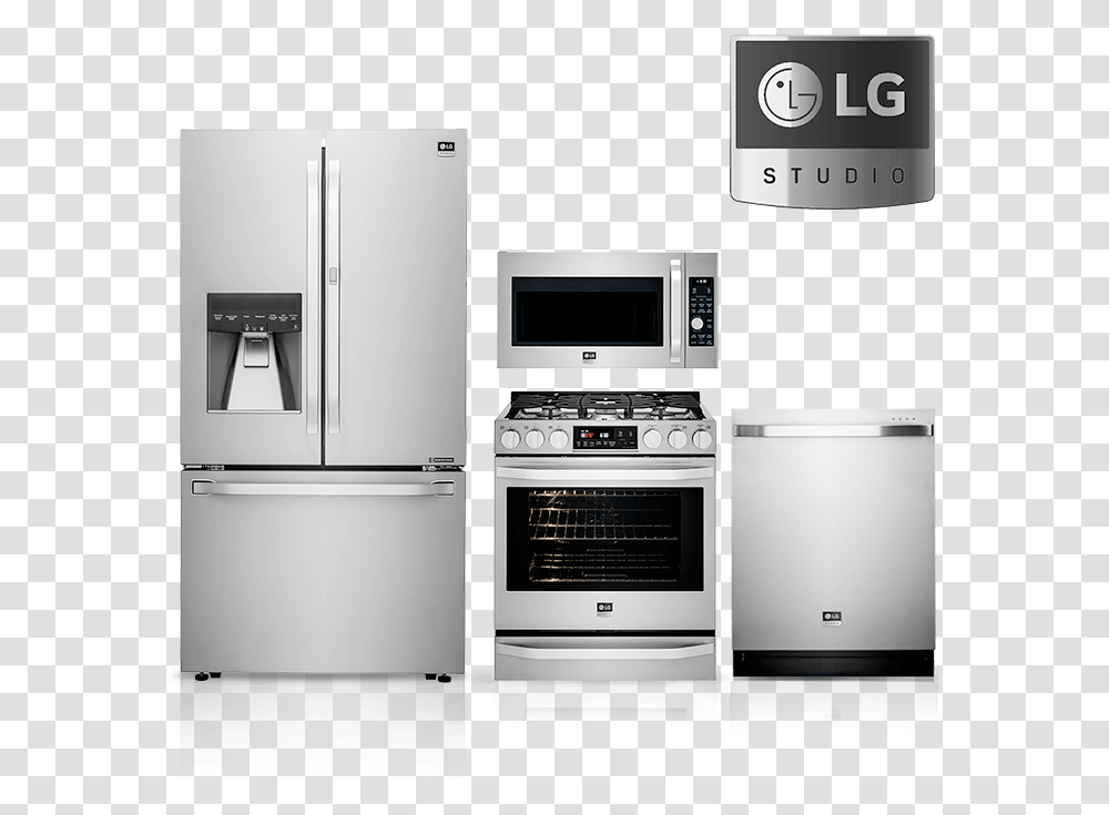 Kitchen Appliances Lowe's Home Appliances Lowes Scratch Lg Studio Refrigerator, Microwave, Oven, Cooktop, Indoors Transparent Png