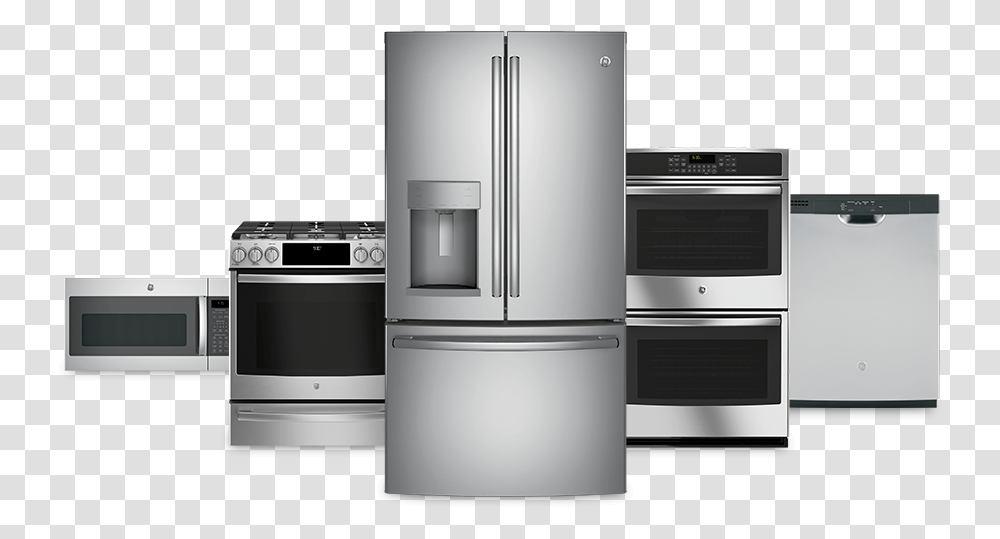 Kitchen Appliances, Refrigerator, Microwave, Oven, Interior Design Transparent Png