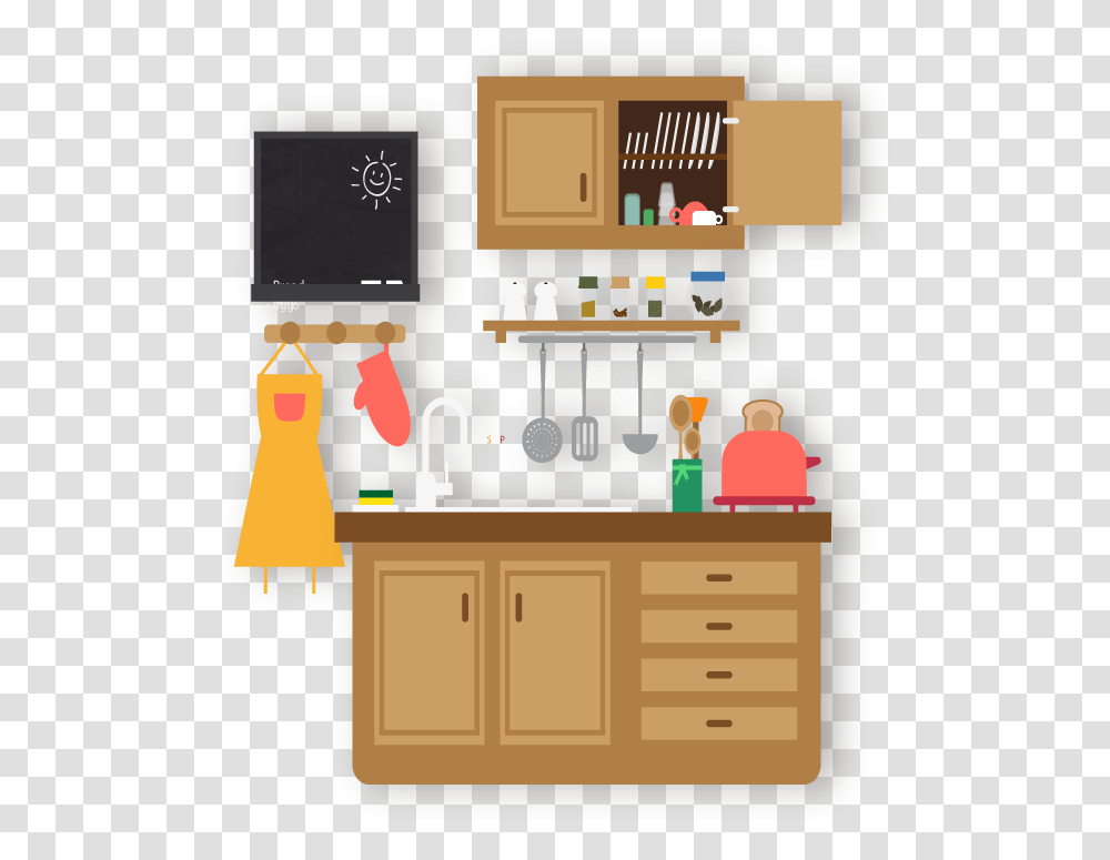 Kitchen Cabinet Illustration, Furniture, Mobile Phone, Pub, Bar Counter Transparent Png