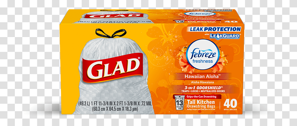 Kitchen Odorshield Hawaiian Aloha Scent Glad Trash Bags, Paper, Poster, Advertisement Transparent Png