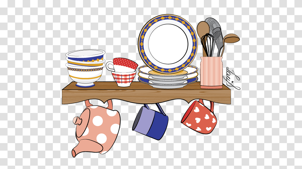 Kitchen Shelf On Behance, Porcelain, Pottery, Cutlery Transparent Png