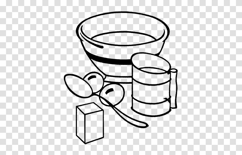 Kitchen Utensils Clipart Black And White, Bowl, Cup, Jar, Pottery Transparent Png