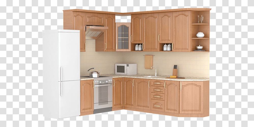 Kitchen With White Background, Refrigerator, Appliance, Furniture, Room Transparent Png
