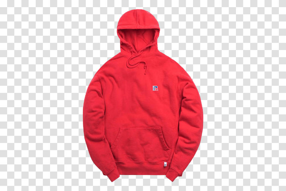 Kith X Russell Athletic Classic Hoodie Ribbon Red Supreme Winter Jacket Red, Apparel, Sweatshirt, Sweater Transparent Png