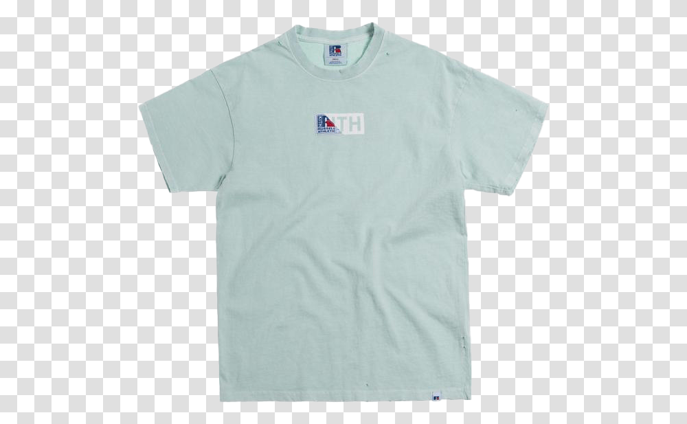 Kith X Russell Athletic Vintage Tee Mist Green Active Shirt, Apparel, T-Shirt, Sleeve Transparent Png