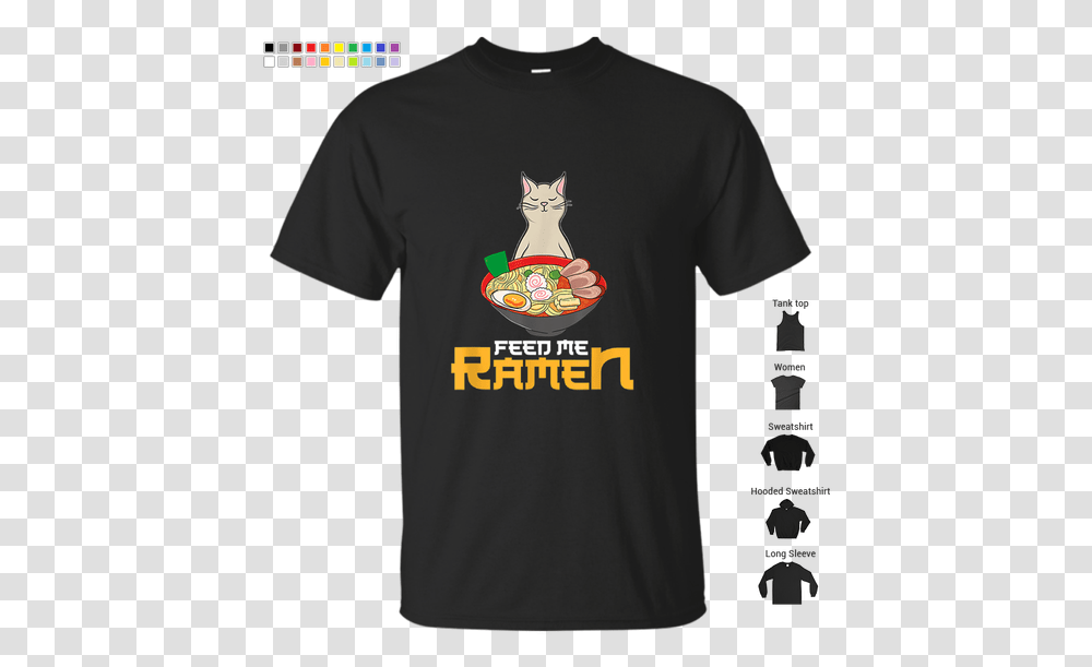Kitten Feed Me Ramen Kawaii Anime Cat Soup Bowl T Shirt, Clothing, Apparel, T-Shirt Transparent Png