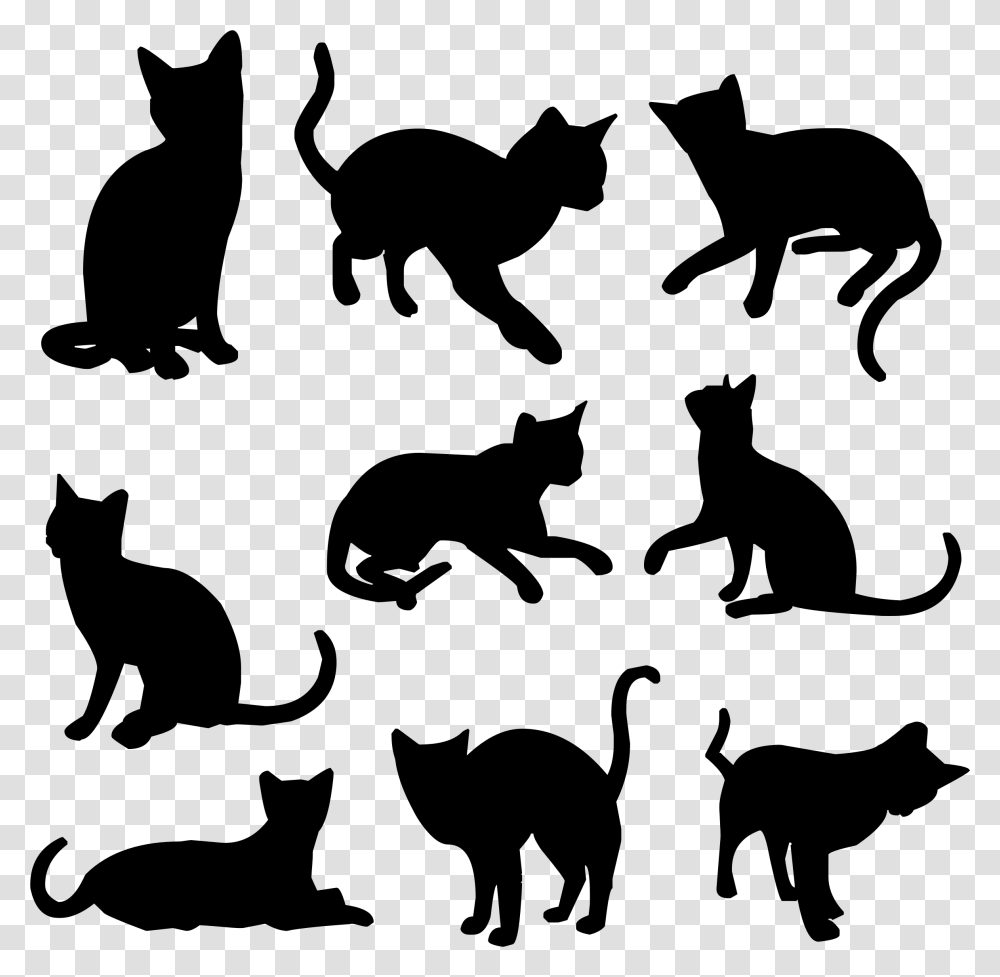 Kitten Siamese Cat Pet Black Cat Clip Art Silhouette Black Cat, Gray, World Of Warcraft Transparent Png