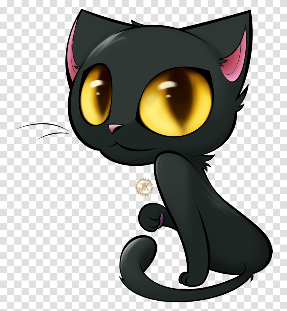 Kitten Vector Anime Cat Black Cat Cartoon Drawing, Animal, Mammal, Label, Photography Transparent Png