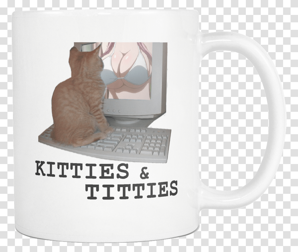 Kitties And Titties Coffee Mug Coffee Cup, Computer Keyboard, Electronics, Cat, Pet Transparent Png
