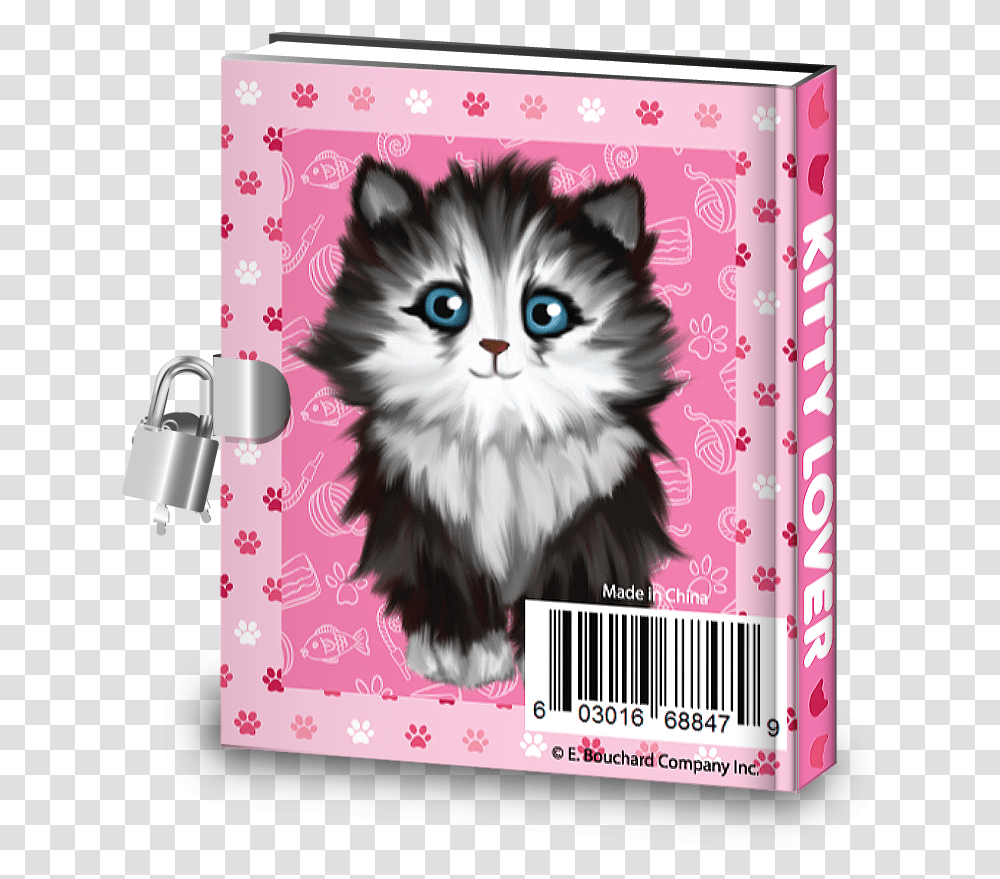 Kitty Cat Kids Diary With Lock Kitten, Pet, Mammal, Animal Transparent Png